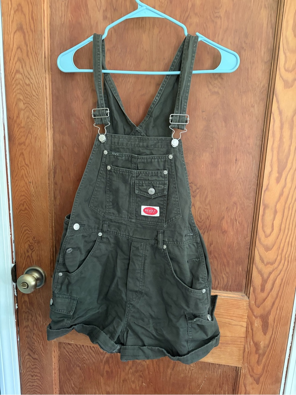 Revolt Olive Green Cotton Overalls